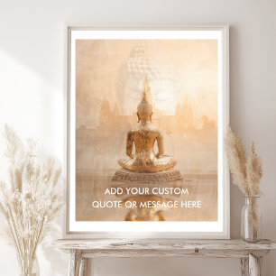Póster Crea tu propia cita motivacional - Buda dorado