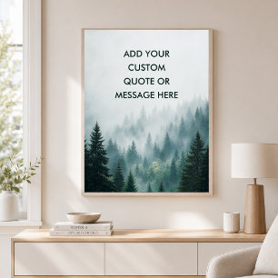 Póster Crea tu Propia Cita - Naturaleza Montaña Bosque Br