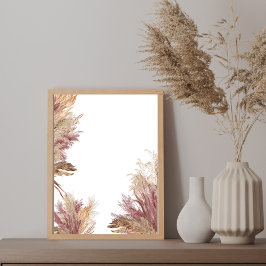 Póster Crea tu propio Boho Pampas Grass Mauve Pink