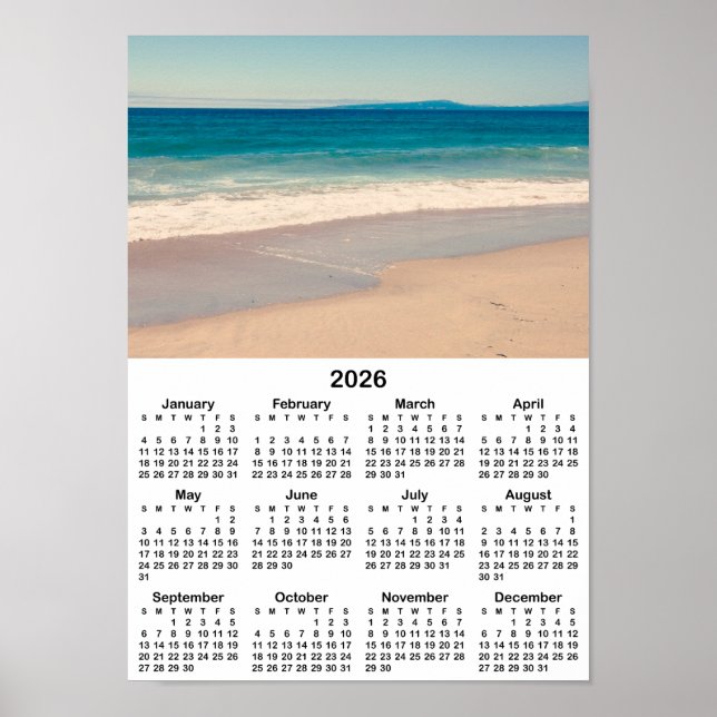 Póster Crea tu propio calendario de fotos 2026 10x14 (Frente)