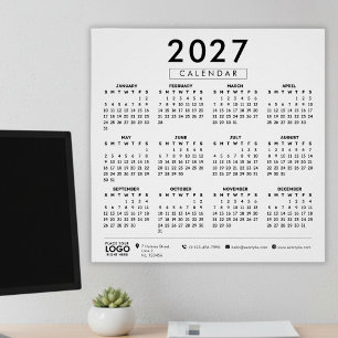 Póster Crea tu propio calendario de logotipos empresarial