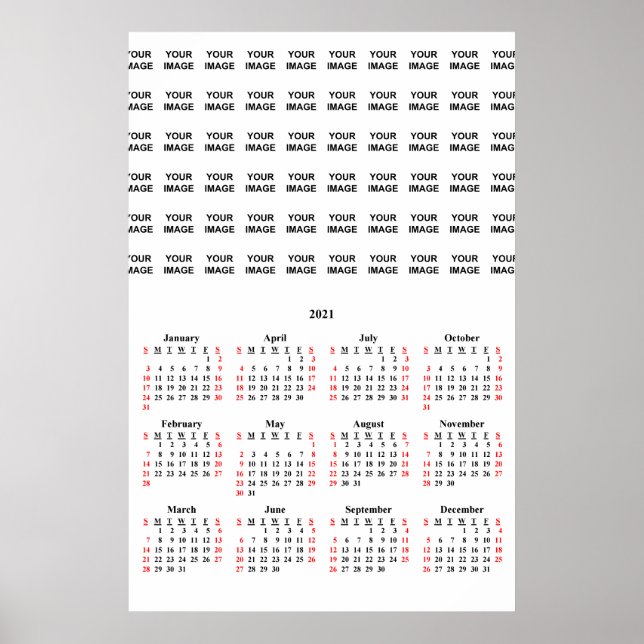 Póster Crea tu propio cartel de calendario personalizado  (Frente)