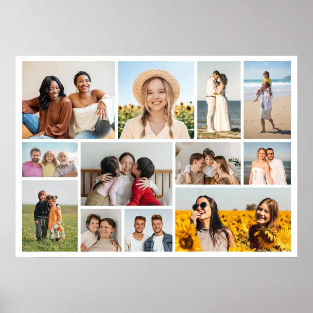 Póster Crea tu propio collage de 12 fotos (Frente)