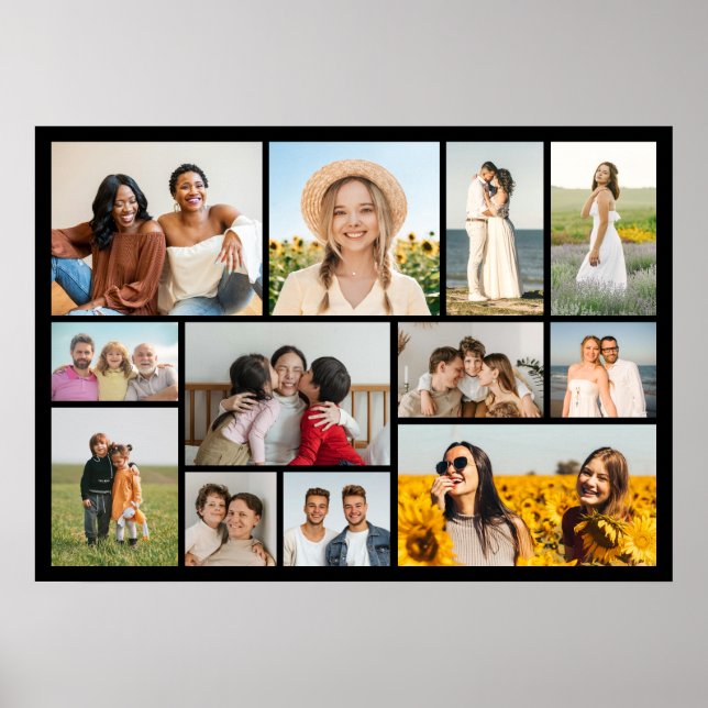 Póster Crea tu propio collage de 12 fotos (Frente)