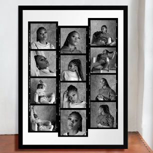 Póster Crea tu propio collage de 12 fotos Chic tira de pe