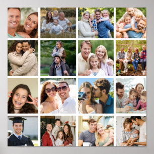 Póster Crea tu propio collage de 16 fotos