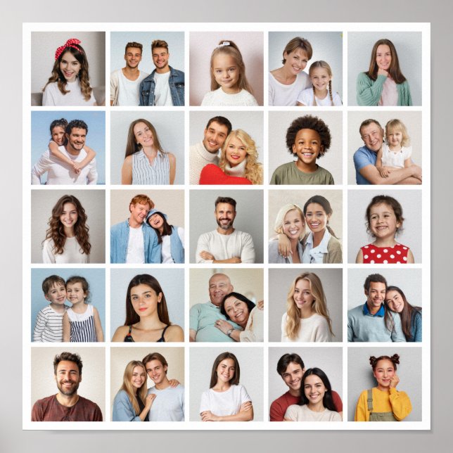 Póster Crea tu propio collage de 25 fotos (Frente)