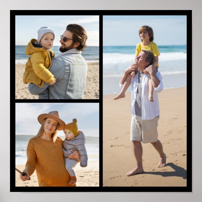 Póster Crea tu propio collage de 3 fotos (Frente)
