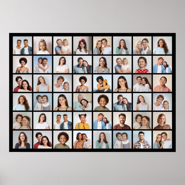 Póster Crea tu propio collage de 48 fotos (Frente)