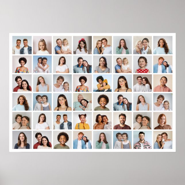 Póster Crea tu propio collage de 48 fotos (Frente)