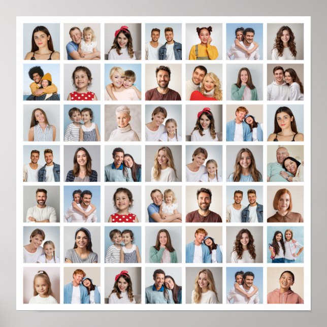 Póster Crea tu propio collage de 49 fotos (Frente)