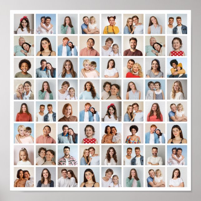 Póster Crea tu propio collage de 64 fotos (Frente)