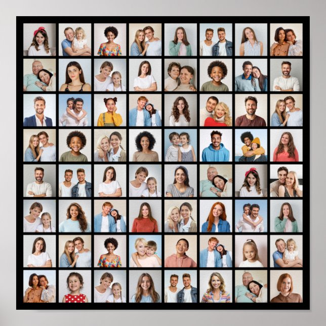 Póster Crea tu propio collage de 64 fotos (Frente)