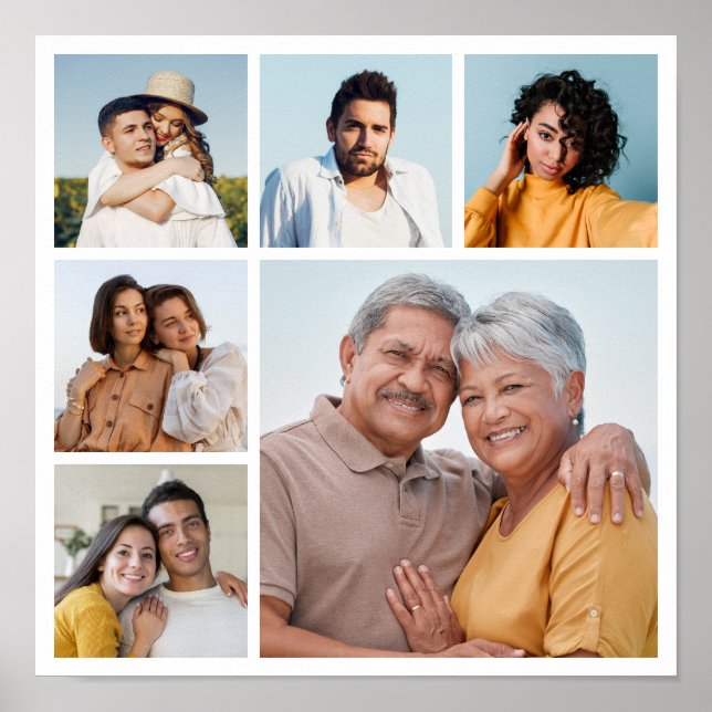Póster Crea tu propio collage de 6 fotos (Frente)