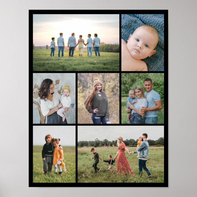 Póster Crea tu propio collage de 7 fotos (Frente)