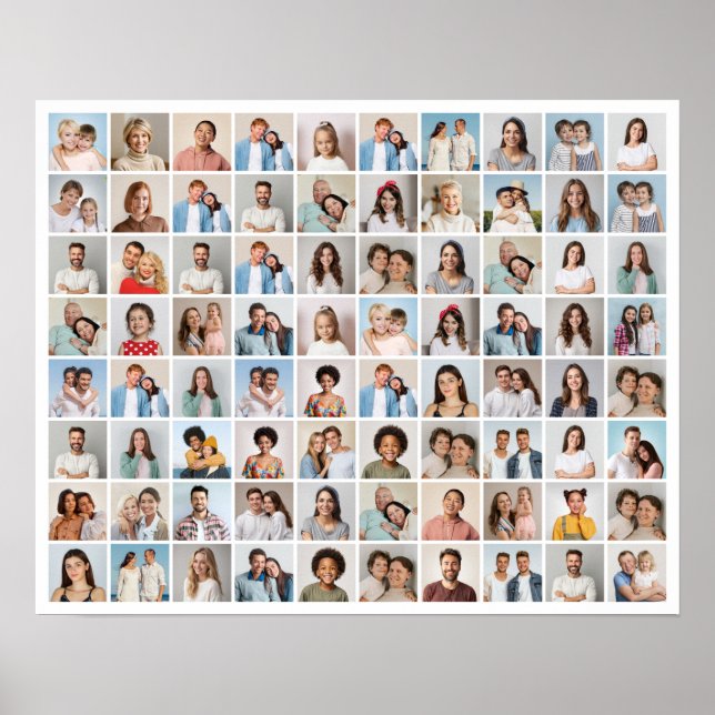 Póster Crea tu propio collage de 80 fotos (Frente)