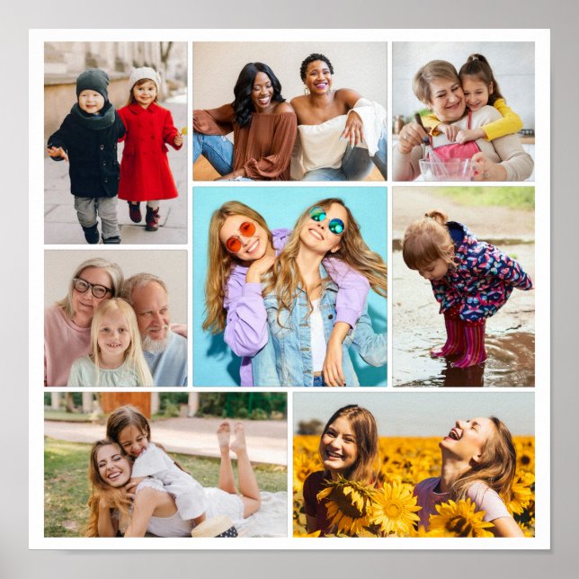 Póster Crea tu propio collage de 8 fotos (Frente)