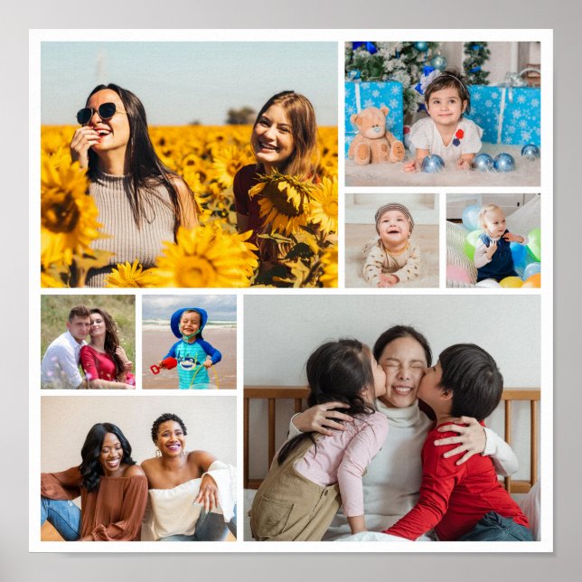 Póster Crea tu propio collage de 8 fotos (Frente)