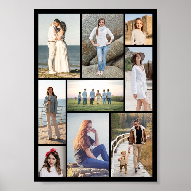 Póster Crea tu propio collage de 9 fotos (Frente)