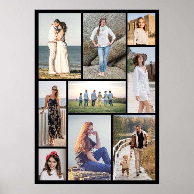 Póster Crea tu propio collage de 9 fotos (Frente)