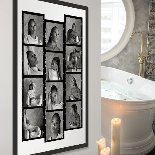Póster Crea tu propio collage de cumpleaños moderno de 12