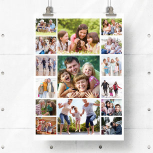 Póster Crea tu propio Collage de fotos 15 imágenes en bla