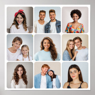 Póster Crea tu propio collage de fotos con esquinas redon