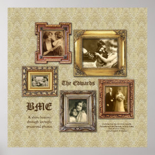 Póster Crea tu propio Collage de marcos de antigüedades d