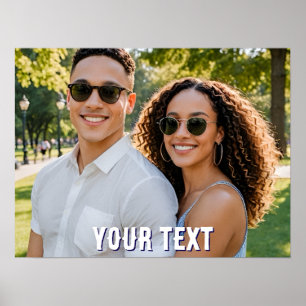 Póster crea tu propio compromiso de texto fotográfico