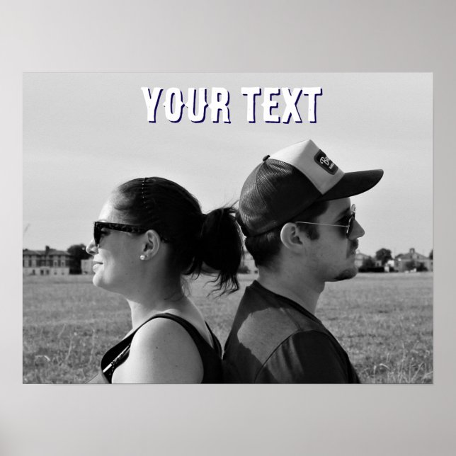 Póster crea tu propio compromiso de texto fotográfico (Frente)