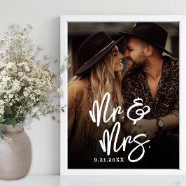 Póster Crea tu propio letrero de fotos de boda