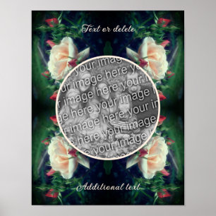 Póster Crea tu propio marco de foto de rosa de melocotón 