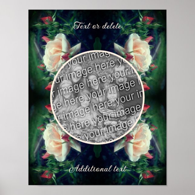 Póster Crea tu propio marco de foto de rosa de melocotón  (Frente)