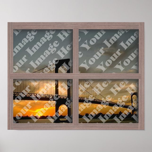 Póster Crea tu propio marco de ventana de madera blanquea (Frente)