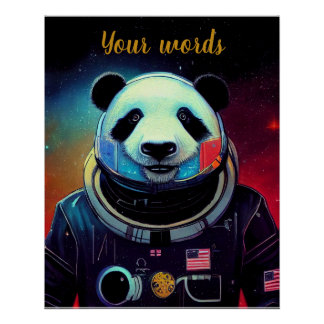 Póster Crea tu propio Panda en astronauta espacial