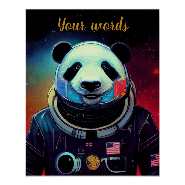 Póster Crea tu propio Panda en astronauta espacial (Anverso)