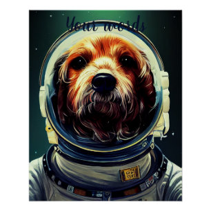 Póster Crea tu propio perro en el astronauta espacial