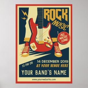 Póster Crea tu propio poster de música Retro Rock