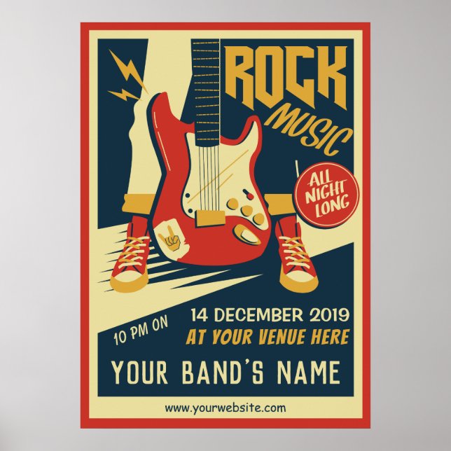 Póster Crea tu propio poster de música Retro Rock (Frente)