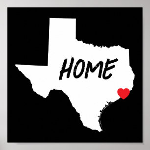 Póster Crea tu propio Texas blanco y negro