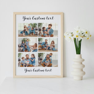 Póster Crea tu propio texto personalizado Collage de 6 fo
