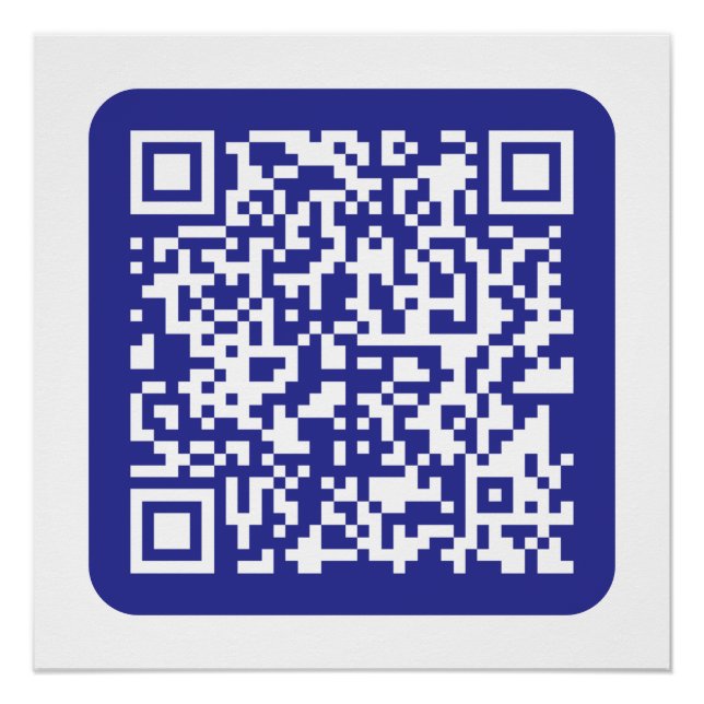 Póster Crea un código QR escaneable | Editable Azul Oscur (Anverso)