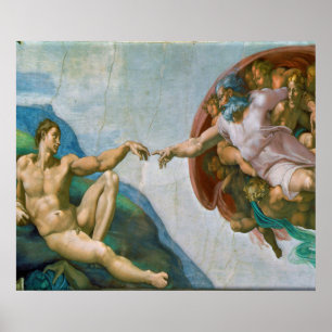 Póster Creación de Adam - Miguel Ángel 1475 - 1564