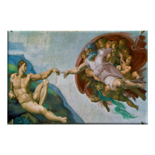Póster Creación de Adam - Miguel Ángel 1475 - 1564