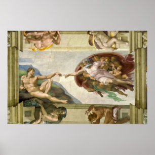 Póster Creación de Adam por Miguel Ángel, Bella Artes Vin