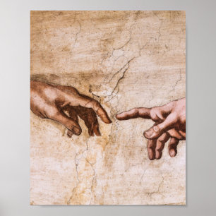 Póster Creación De Adam Restaurado Michelangelo