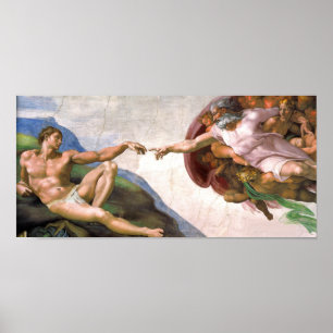 Póster Creación de Adán de Miguel Ángel