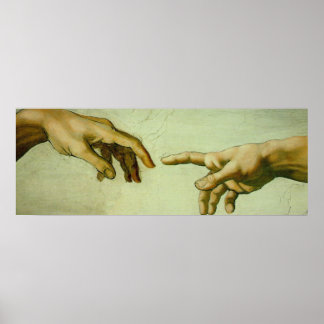 Póster Creación de Adán (manos de los detalles)