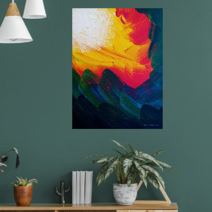 Póster Creación de luz v 3 - Sol de pintura abstracta