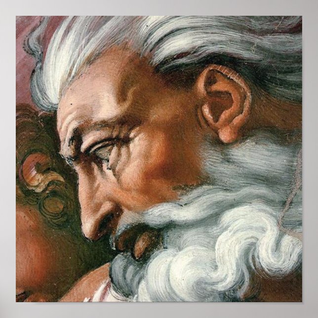 Póster Creación de Michelangelo Adam God Art (Frente)
